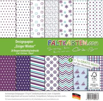 Designpapier "Eisiger Winter" 6x6" 28 Bogen beidseitig