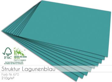 Cardstock - Bastelpapier 210g/m² DIN A4 in struktur lagunenblau