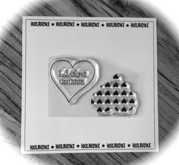 Kulricke Stempelset "Herz Set /Liebe Grüsse" Clear Stamp