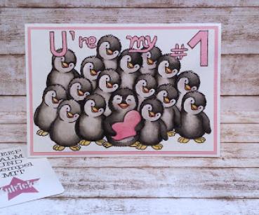 Pinguin Felix gespiegelt Stempel & Stanze