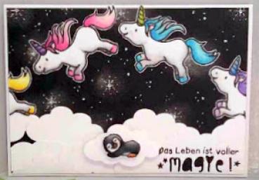 Kulricke Stempelset "Einhorn Texte" Clear Stamp