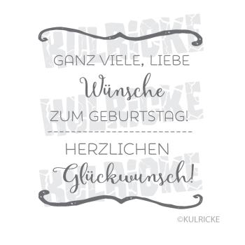 Kulricke Stempelset "Label Herz - Glück" Clear Stamp