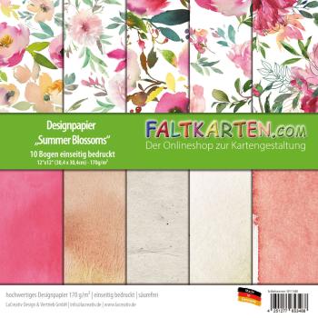 Designpapier 12"x12" 170gr "Summer Blossoms" 10 Bogen