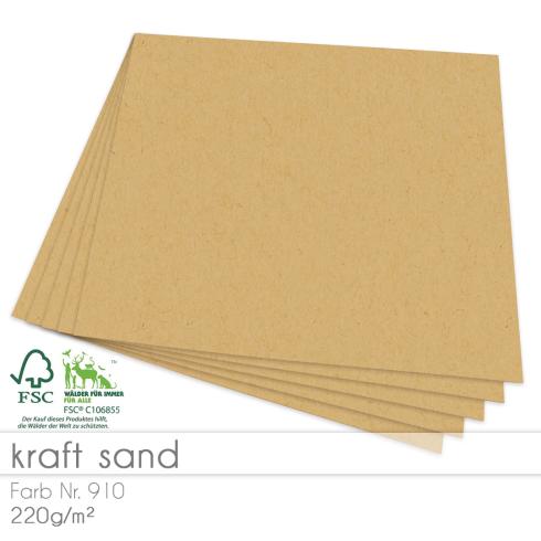 Cardstock 12"x12"  220g/m² (30,5 x 30,5cm) in kraft sand