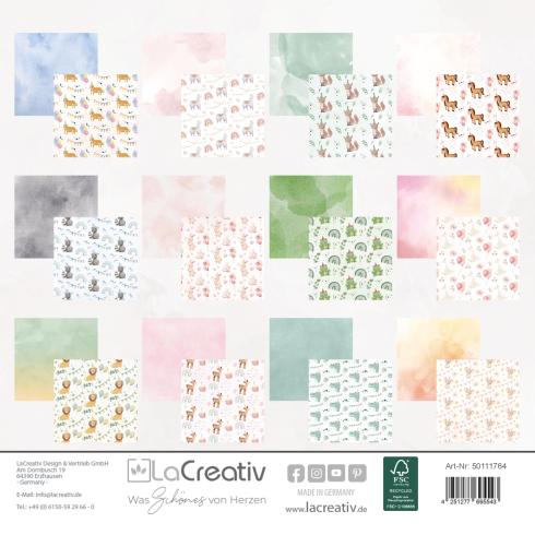 LaCreativ - Designpapier "Tierische Partygäste" Paper Pack 6x6" - 24 Bogen