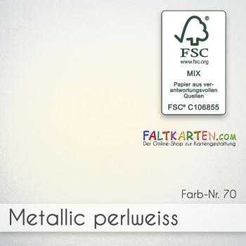 Cardstock "Metallic" 12"x12" 250g/m² (30,5 x 30,5cm) in metallic perlweiss