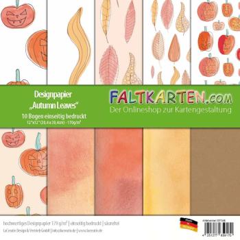 Designpapier 12"x12" 170gr "Autumn Leaves" 10 Bogen