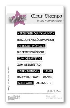 Kulricke Stempelset "Beste Wünsche" Reverse Clear Stamp