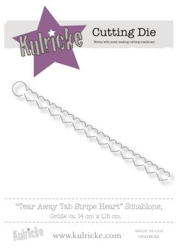 Tear Away Tab Stripe Heart Schablone