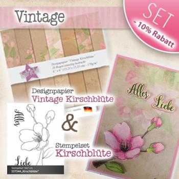 SET Stempelset "Kirschblüte" & Designpapier "Vintage Kirschblüte"