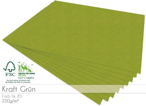 Cardstock - Bastelpapier 220g/m² DIN A4 in kraft grün