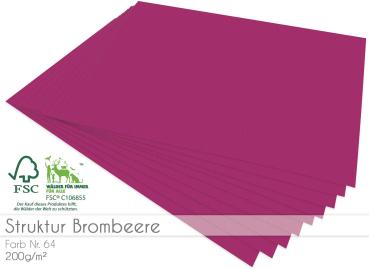 Cardstock - Bastelpapier 200g/m² DIN A4 in struktur brombeere