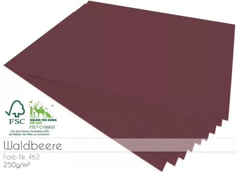 Cardstock "Premium" - Bastelpapier 250g/m² DIN A4 in waldbeere