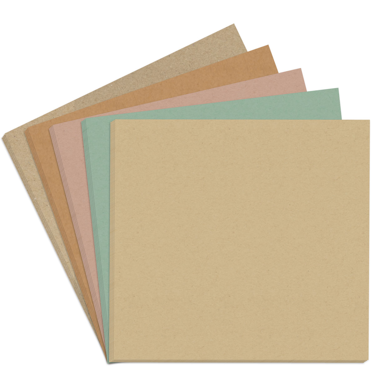 Sortiment "Krafttöne" 20x Cardstock Format 12x12 in 5 Farben farbig