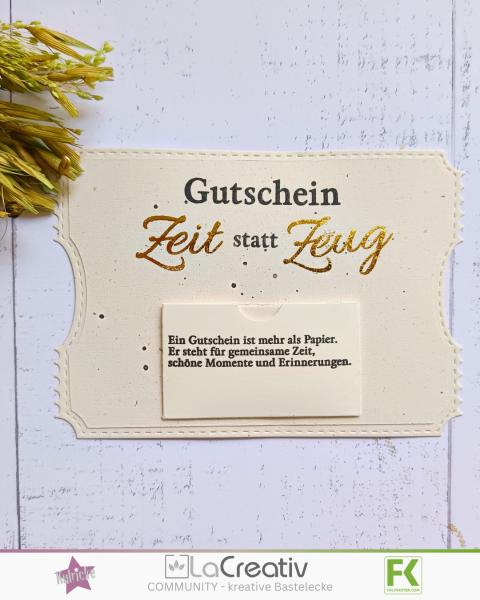 Kulricke Stempel "Zeit statt Zeug" 10x10cm Clear Stamp