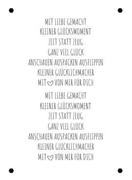 Kulricke Designpapier - "Mit Liebe gemacht" Label Papier A7