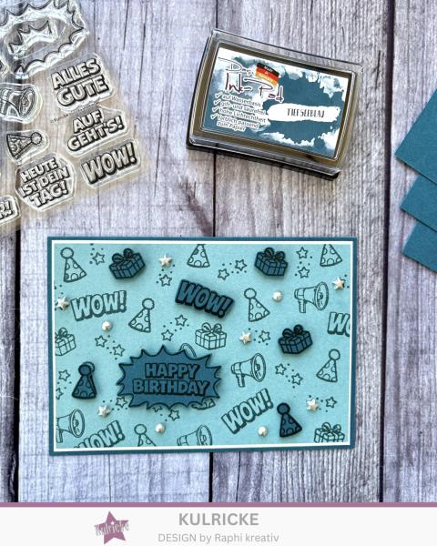 Kulricke Stempel "Party Power" 10x10cm Clear Stamp