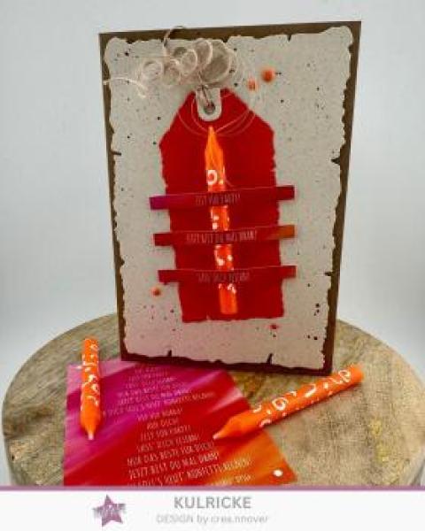 Kulricke Designpapier - "Hip Hip Hurra" Label Papier A7