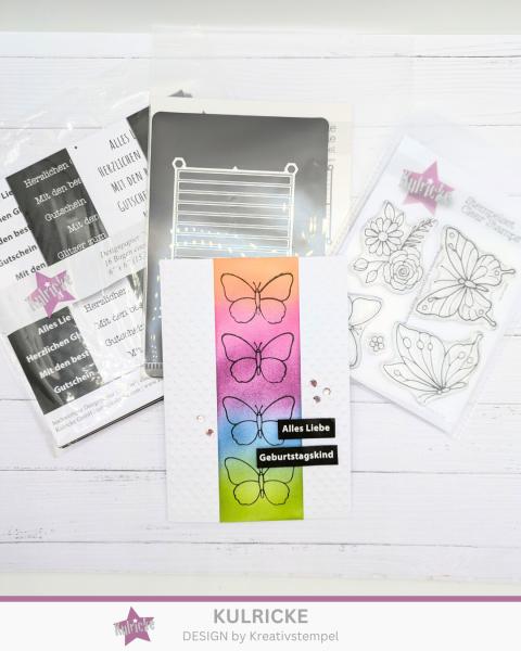 Kulricke Stempel "Zauberhafte Schmetterlinge" 10x10cm Clear Stamp