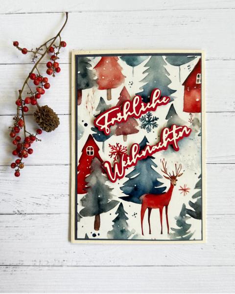 Kulricke Stanzschablone "Fröhliche Weihnachten mit Schatten" Craft Die 