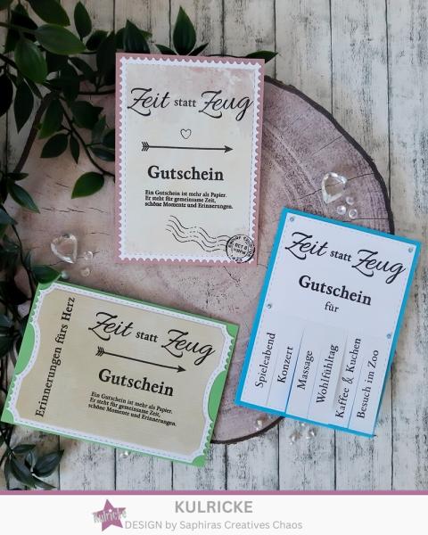 Kulricke Stempel "Zeit statt Zeug" 10x10cm Clear Stamp