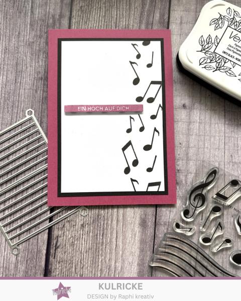 Kulricke Stempelset "Notensammlung "  A7 Clear Stamp