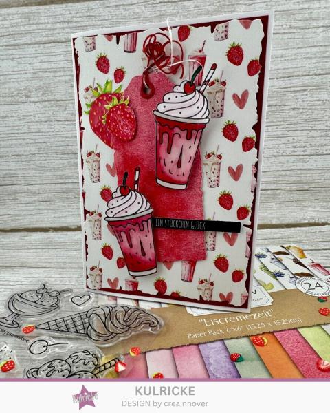 LaCreativ - Designpapier "Eiscremezeit" Paper Pack 6x6" - 24 Bogen