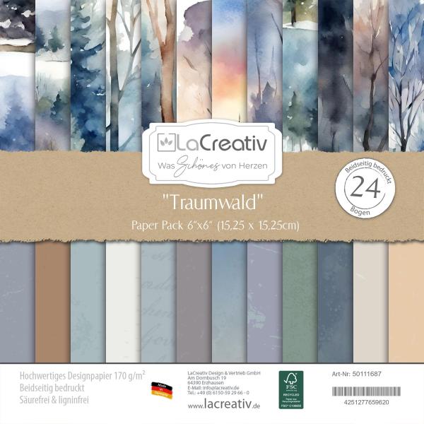 Designpapier "Traumwald" 6x6" 24 Bogen beidseitig