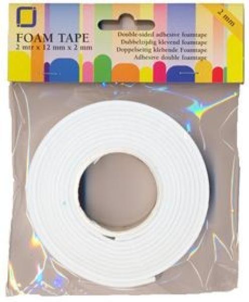 JEJE Produkt Foam Tape 2 m x 12 mm x 2 mm - 3D Schaumklebeband (3.3000)