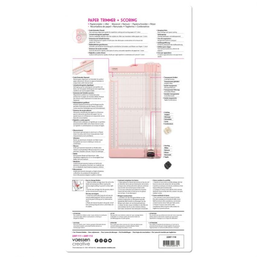 Vaessen Creative - Papierschneide- und Falzmaschine 15x30,5cm Rosa