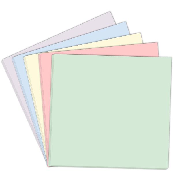Farbkartonset 20 Bogen 12x12 "Pastell-Farben"