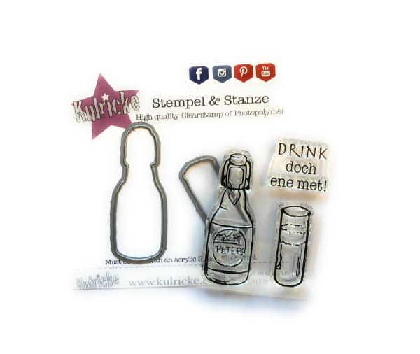 Bügel Flasche Bier Stempel mit Stanze