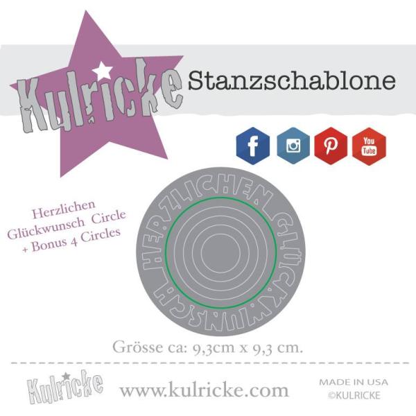 "Herzlichen Glückwunsch" Kreis Stanze inkl. Bonus
