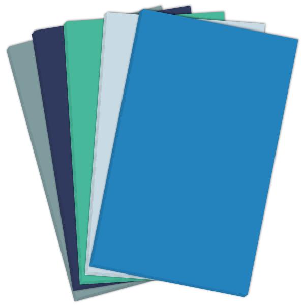 Farbkartonset "Blautöne" 25x Cardstock in 5 Farben DIN A4 - farbig sortiert