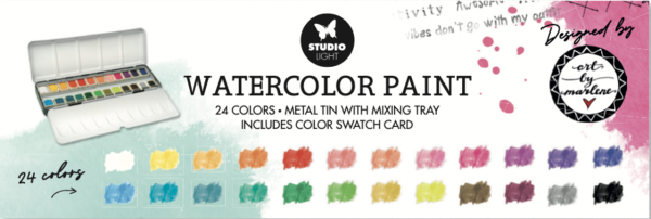 Studio Light - Aquarellfarbe "Watercolor Paint in Tin by Art by Marlene" 24 Farben