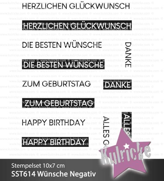 Kulricke Stempelset "Beste Wünsche" Reverse Clear Stamp