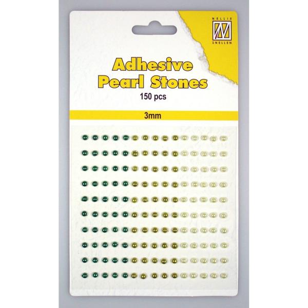 Nellie Snellen - Halbperlen "Green" Adhesive Pearl Stones
