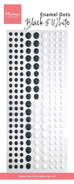 Marianne Design - Klebeperlen "Black & White" Enamel Dots