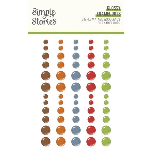 Simple Stories - Enamel Dots "Vintage Woodlands" 60 Stück 