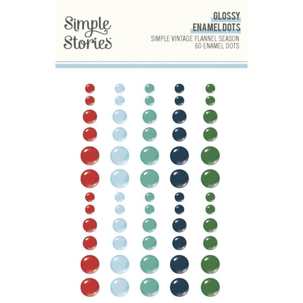 Simple Stories - Enamel Dots "Simple Vintage Flannel Season" 60 Stück 