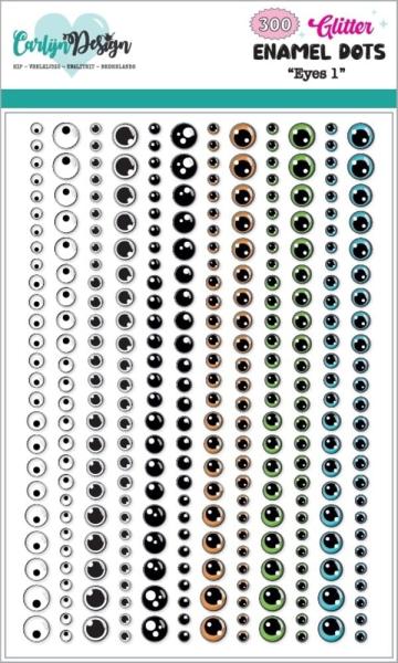 Carlijn Design - Klebesteine "Eyes 1" Enamel Dots 300 Stück
