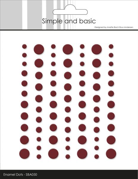Simple and Basic - Adhesive Matte Enamel Dots "Wine Red"