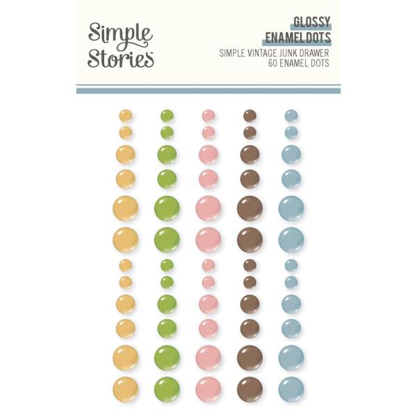 Simple Stories - Enamel Dots "Vintage Junk Drawer" 60 Stück 