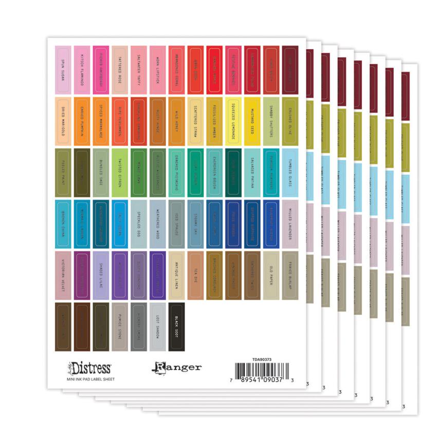 Ranger - Tim Holtz "Distress Mini Ink Pad Label Sheet Black"