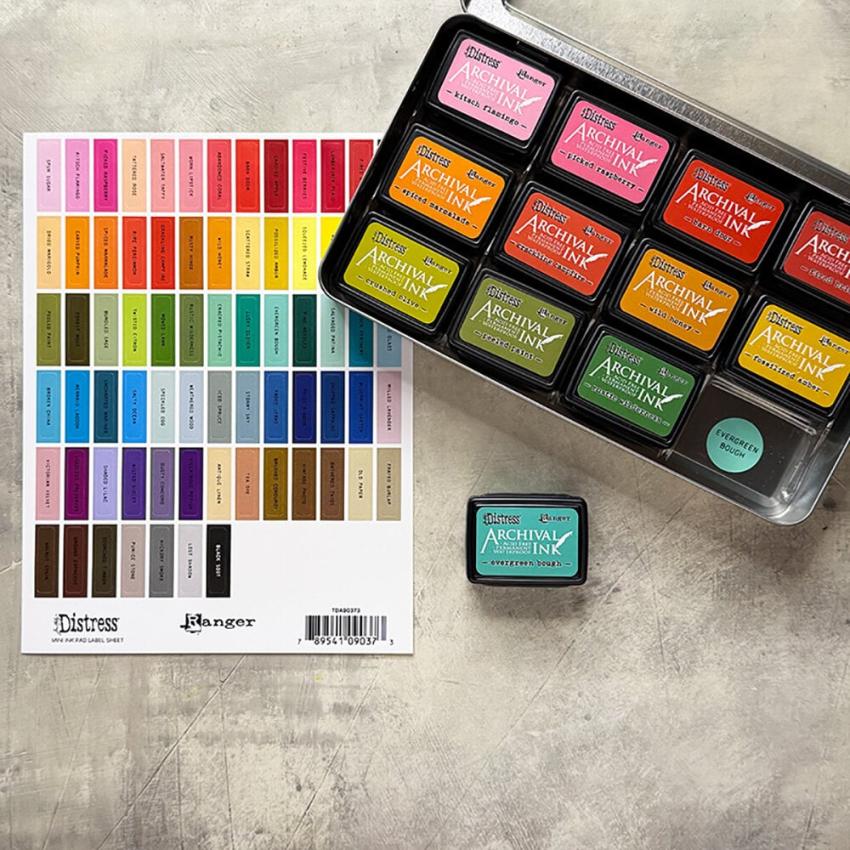 Ranger - Tim Holtz "Distress Mini Ink Pad Label Sheet Black"