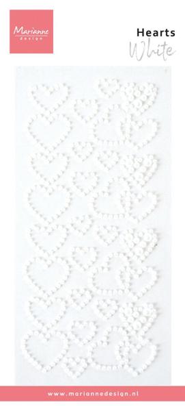 Marianne Design - Schmucksteine "White" Hearts Pearls