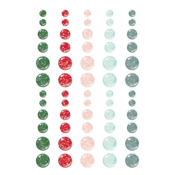 Simple Stories - Enamel Dots "Simple Vintage Evergreen Memories Glitter" 60 Stück 