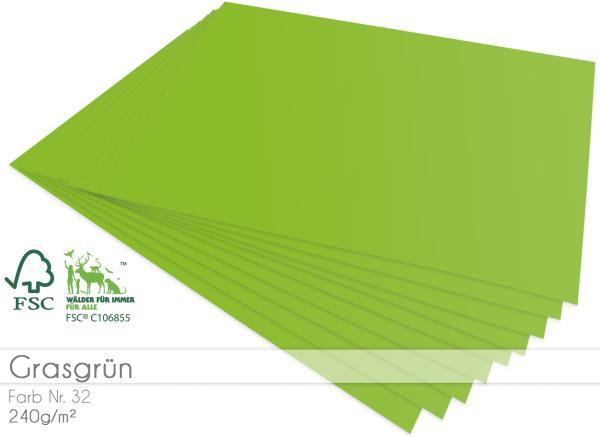 Cardstock - Bastelpapier 240g/m² DIN A4 in grasgrün