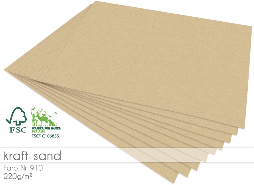 Cardstock - Kraftpapier 220g/m² DIN A4 in kraft sand