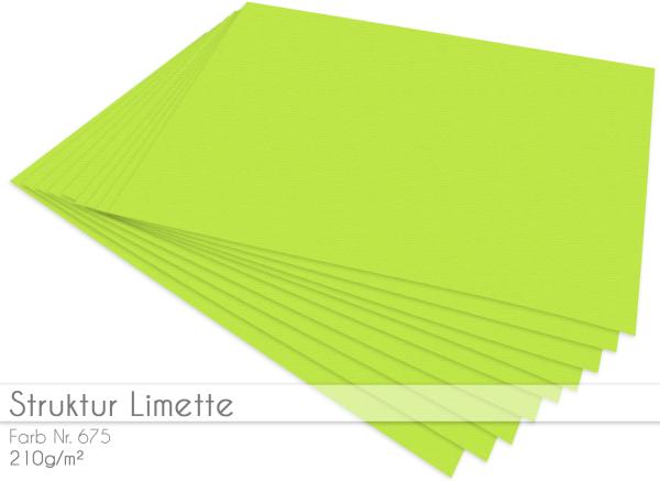 Cardstock "Struktur" - Bastelpapier 210g/m² DIN A4 in struktur limette